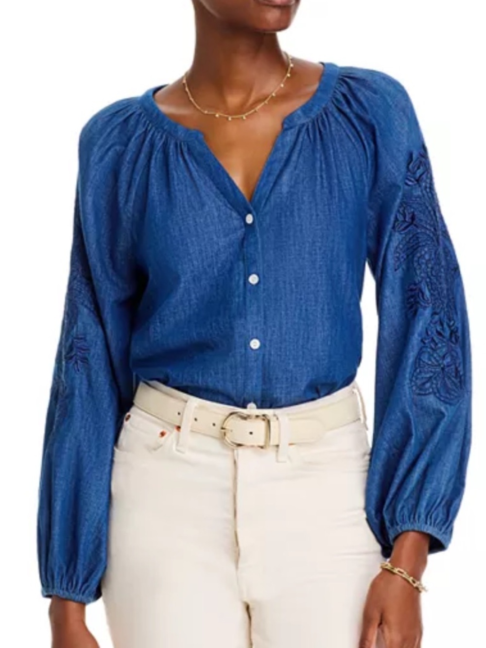 TOMMY BAHAMA INDIGO COVE EMBELLISHED BLOUSE SIZE XL NWOT